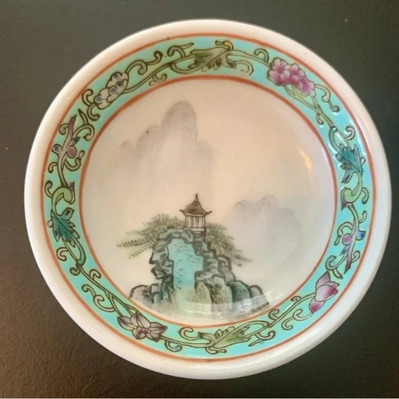 VTG Chinese 1960's Factory “D”Jingdezhen Hand Painted 3 Pieces Tea/Coffee/Spoon - Picture 5 of 6